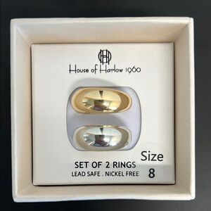 House of Harlow 1960  Gold and Silver Rings | Size 8
